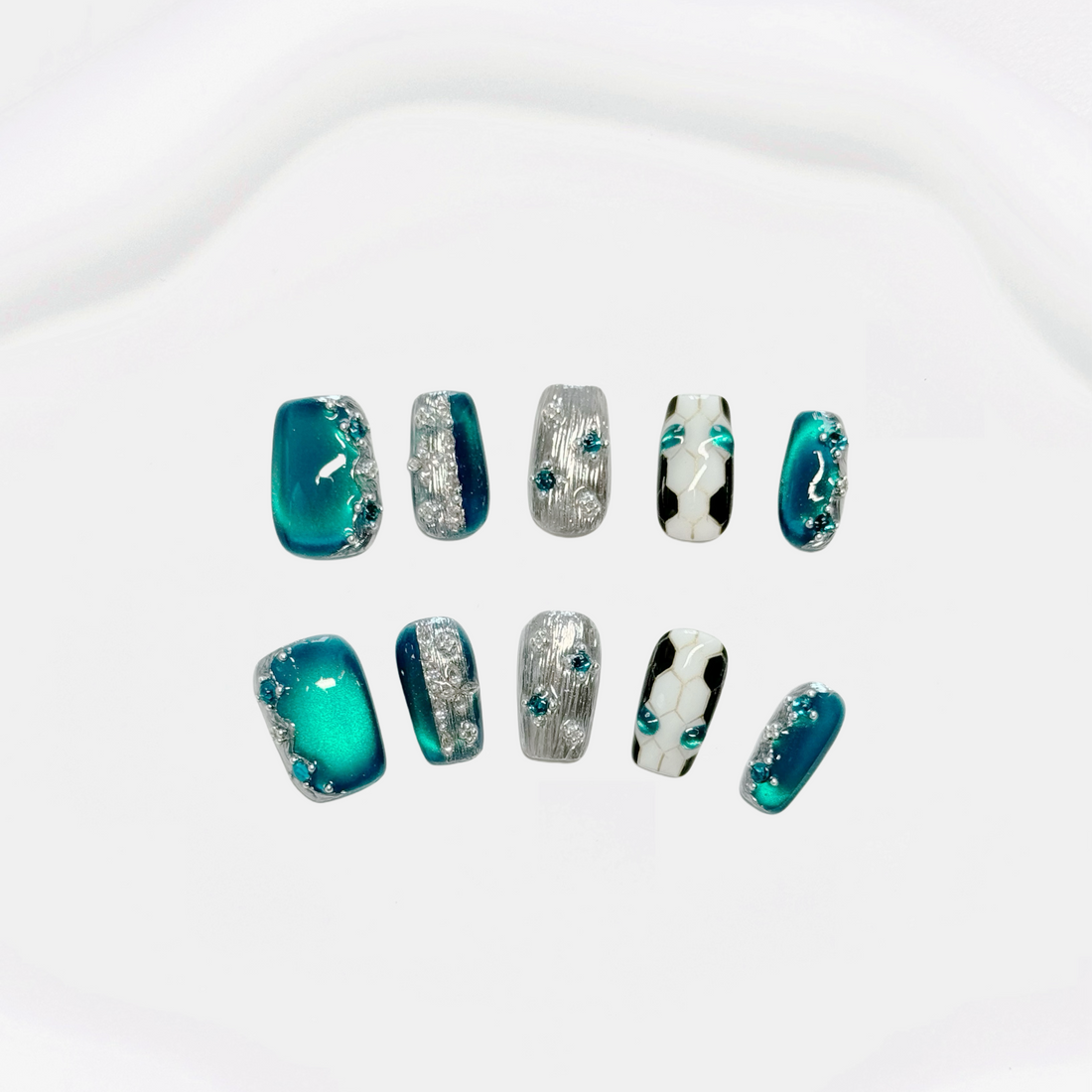 Blue - silver Fantasy Nail Art