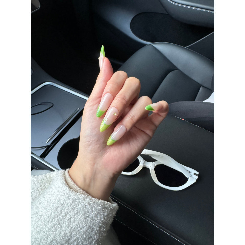Lime Glow French Tips